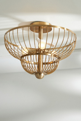 Anthropologie Twiggy Flush Mount In Gold